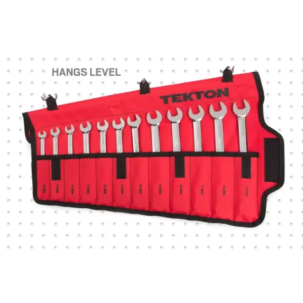 TEKTON 8-19 mm Flex-Head Ratcheting Combination Wrench Set with Pouch (12-Piece)