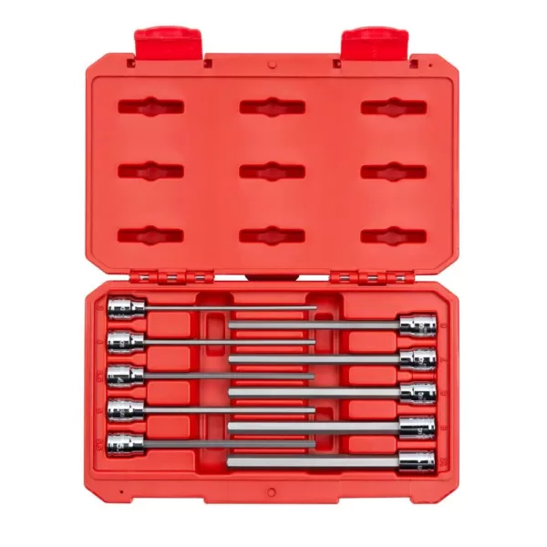 TEKTON 3/8 in. Drive Long Hex Bit Socket Set (10-Piece)