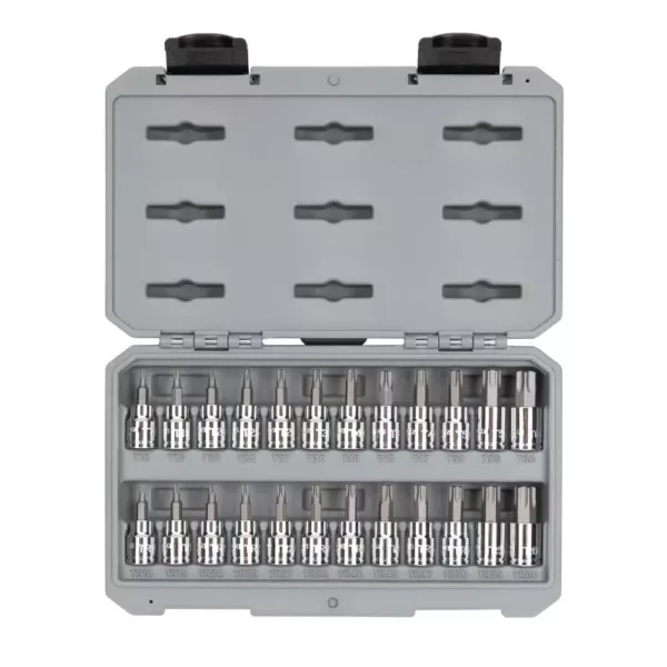 TEKTON 3/8 in. Drive Torx and Tamper-Resistant Torx Bit Socket Set (24-Piece)