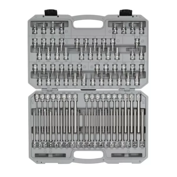 TEKTON 3/8 in. Drive Hex, Torx, Phillips, Slotted, Square Bit Socket Set (91-Piece)