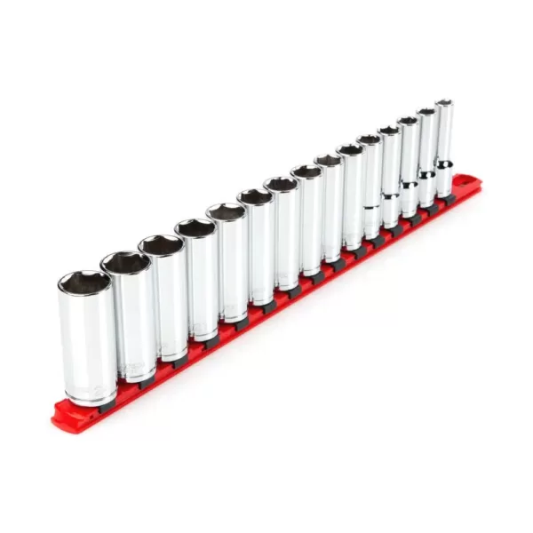 TEKTON 1/2 in. Drive Deep 6-Point Socket Set (15-Piece)