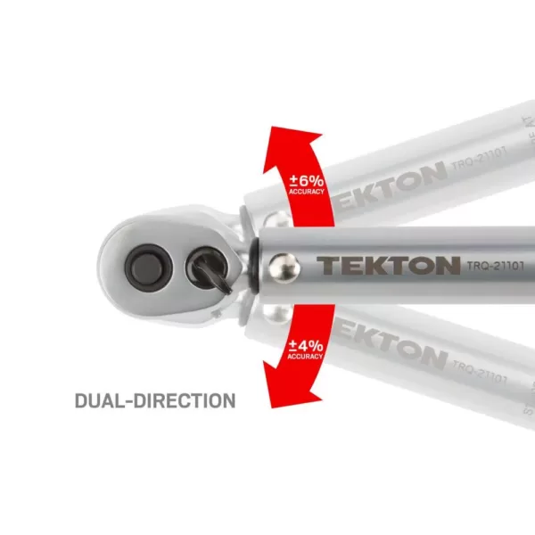 TEKTON 1/4 in. Drive Dual-Direction Click Torque Wrench (10-150 in./lb.)