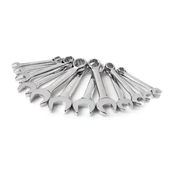 TEKTON 8-19 mm Stubby Combination Wrench Set with Pouch (12-Piece)