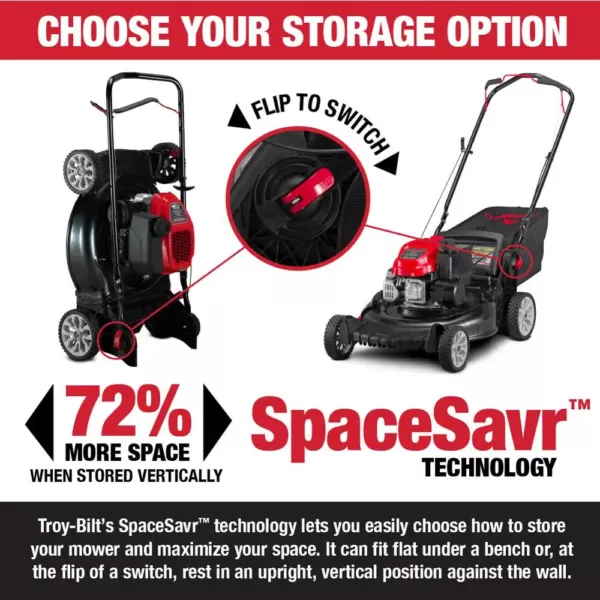 Troy-Bilt XP 21 in. 149 cc Gas Vertical Storage Walk Behind Push Mower with 3-in-1 TriAction Cutting System