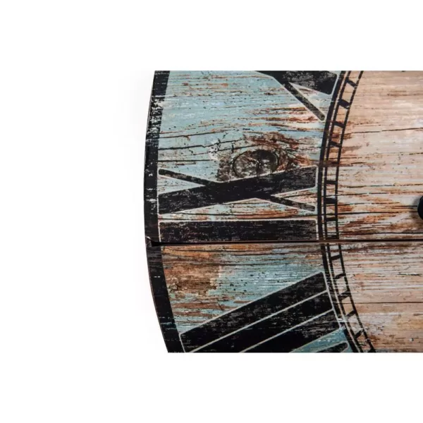 3R Studios Turquoise Oval Wood Wall Clock