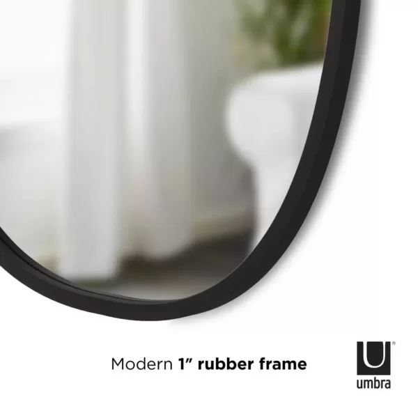 Umbra Medium Oval Black Modern Mirror (24 in. H x 36 in. W)