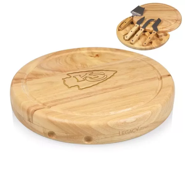 TOSCANA Kansas City Chiefs Circo Wood Cheese Board Set with Tools