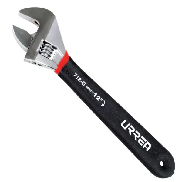 URREA 8 in. Long Cushion Grip Adjustable Wrench