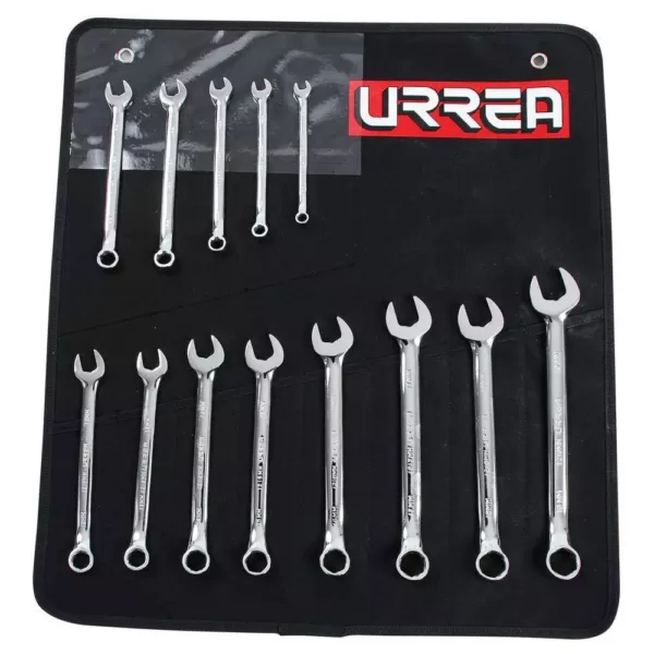 URREA 6 Point Metric Combination Chrome Wrench Set (13-Piece)