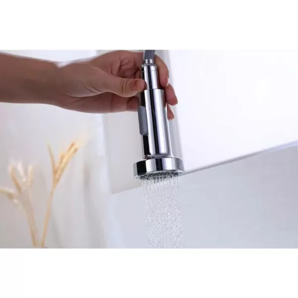 Vanity Art 8.86 in. Single-Handle Pull-Down Sprayer Kitchen Faucet in Chrome