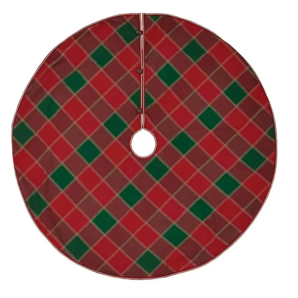 VHC Brands 55 in. Tristan Cherry Red Traditional Christmas Decor Tree Skirt