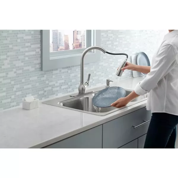 KOHLER Barossa with Response Touchless Technology Single-Handle Pull-Down Sprayer Kitchen Faucet in Vibrant Stainless