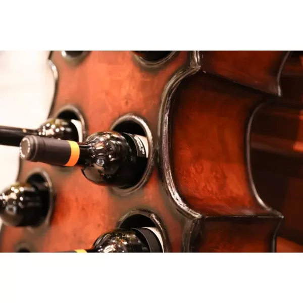 Vintiquewise Decorative 10 Bottle Wooden Cello Shaped Wine Rack 53 in. Floor Violin