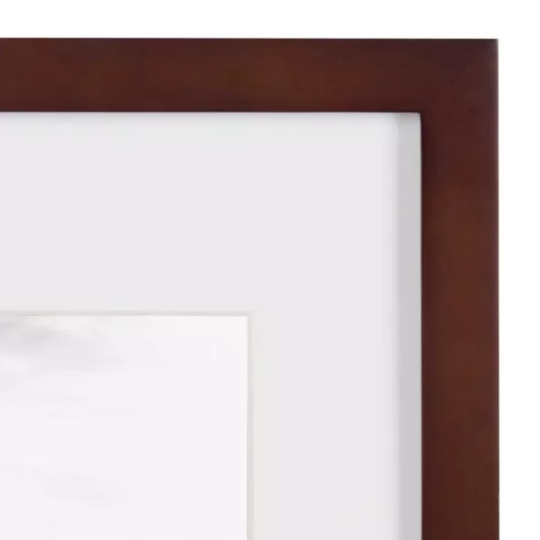 DesignOvation Gallery 11 in. x 14 in. Matted to 8 in. x 10 in. Walnut Brown Picture Frame (Set of 4)