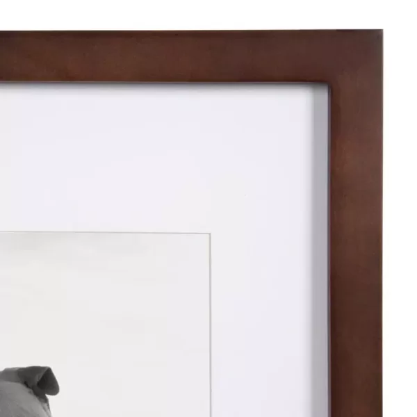 DesignOvation Gallery 14 in. x 18 in. Matted to 11 in. x 14 in. Walnut Brown Picture Frame (Set of 2)