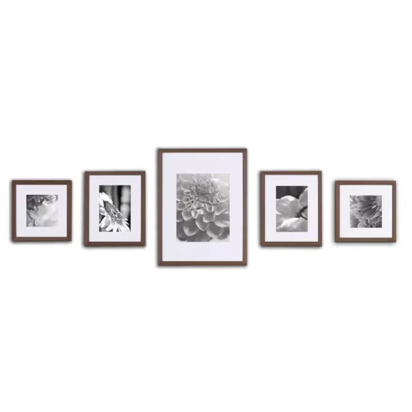 Pinnacle Wall Kit Walnut Picture Frame (5-Pack)