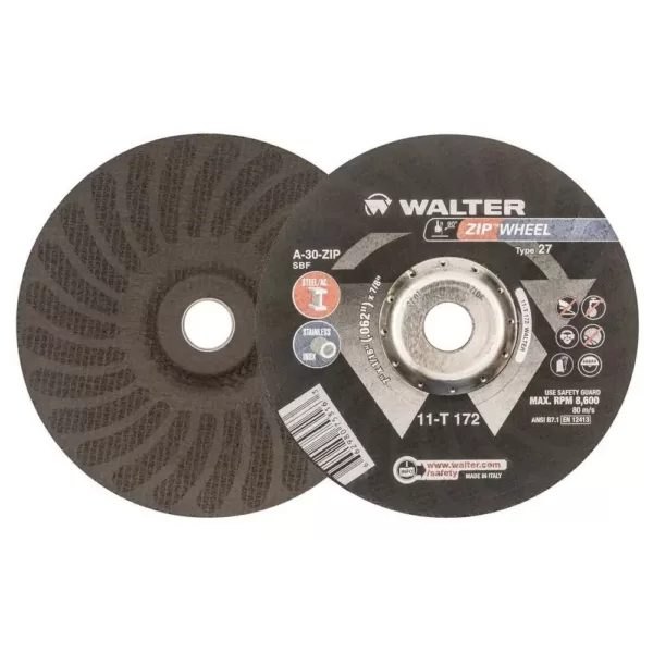 WALTER SURFACE TECHNOLOGIES Zip Wheel 7 in. x 7/8 in. Arbor x 1/16 in. Highest Performing Cut-Off Wheel (25-Pack)