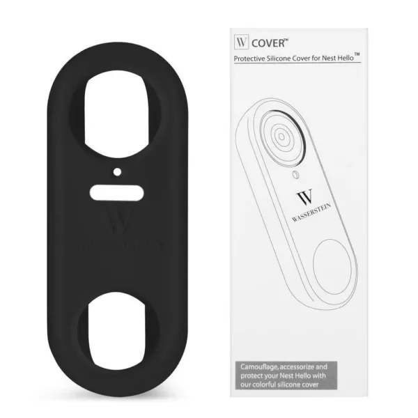 Wasserstein Black Protective Silicone Skin Compatible with Google Nest Hello Video Doorbell - Extra-Layer of Protection