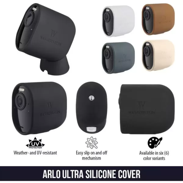 Wasserstein Arlo Ultra/Ultra 2 and Pro 3/Pro 4 Protective Silicone Skins - Accessorize and Protect Your Arlo Camera (3-Pack, White)