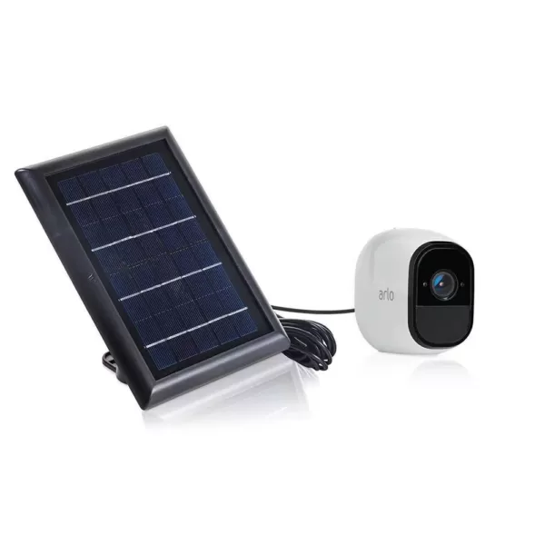 Wasserstein Solar Panel Compatible with Arlo Pro and Arlo Pro 2 - Power Your Arlo Surveillance Camera Continuously (Black)