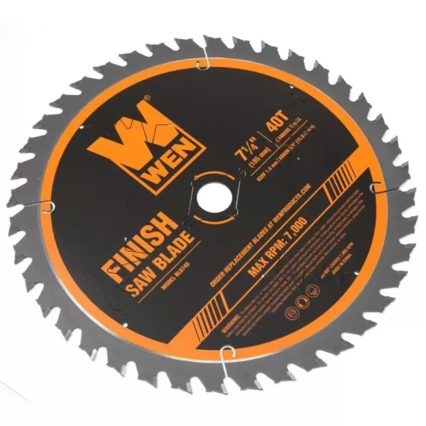 WEN 7.25 in. 40-Tooth Carbide-Tipped Professional Finish Saw Blade for Miter Saws and Circular Saws