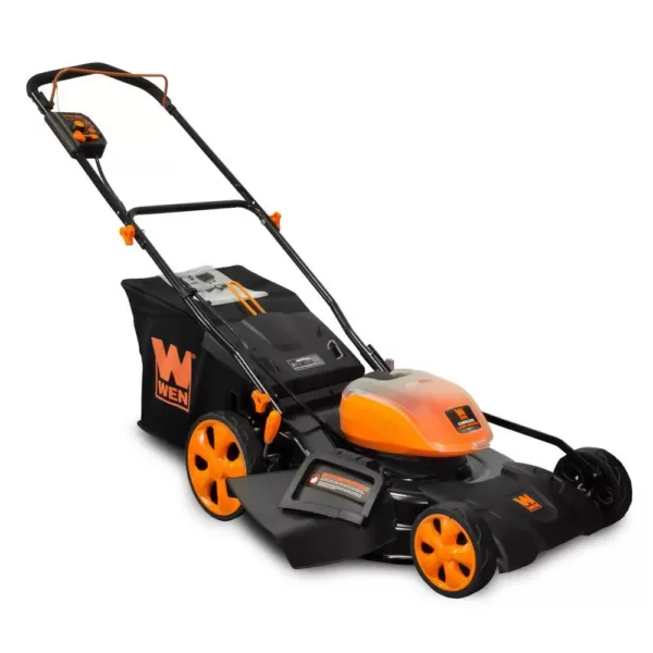 WEN 21 in. 40-Volt Max Lithium-Ion Cordless 3-in-1 Walk Behind Push Lawn Mower - 16 Gal. Bag, Two Batteries/Charger Included