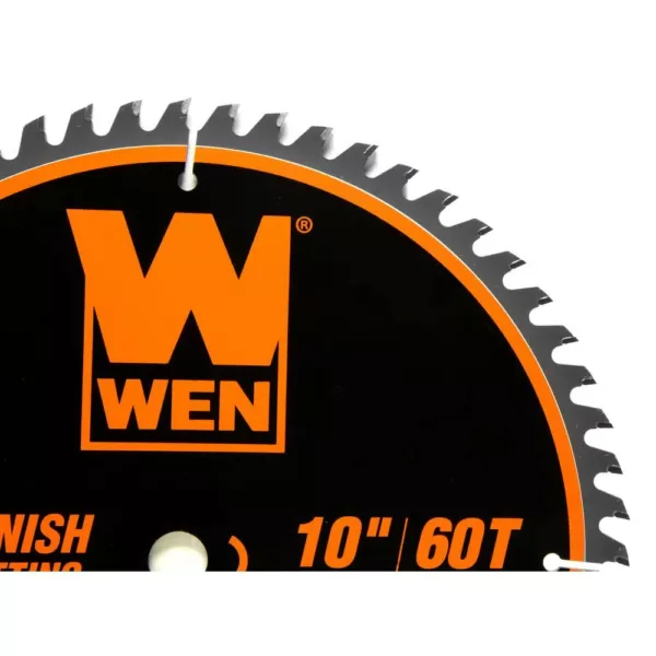 WEN 10 in. 32-Tooth and 60-Tooth Carbide-Tipped Professional Woodworking Saw Blade Set (2-Pack)