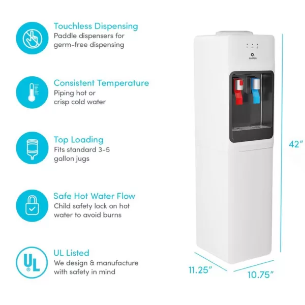 Avalon Top Loading Water Cooler Dispenser - Hot & Cold Water,UL/Energy Star Approved