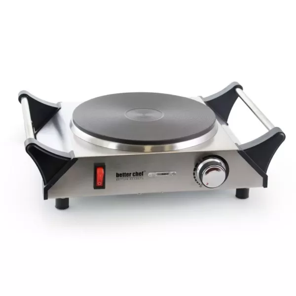 Better Chef Portable Single Burner Stainless Steel 8 in. Solid Element Electric Hot Plate