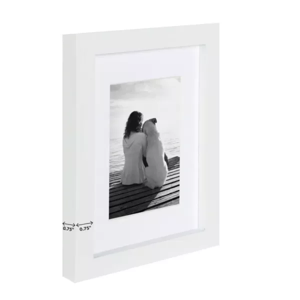 DesignOvation Gallery 5 in. x 7 in. Matted to 3.5 in. x 5 in. White Picture Frame (Set of 4)