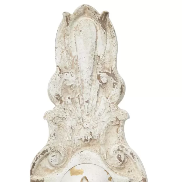 LITTON LANE Distressed White 2-Light Candle Sconce