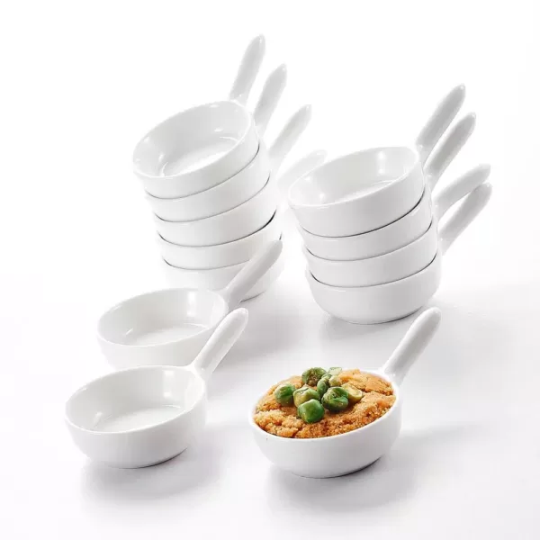 MALACASA 3.75 in. White Porcelain Ramekins Serving Dishes Set (Set of 12)