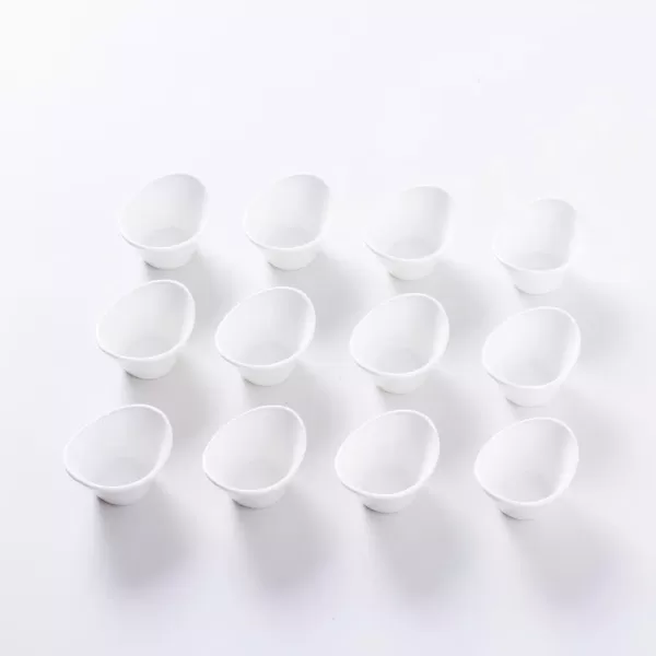 MALACASA 2.5 in. White Porcelain Ramekins Serving Bowls for Souffle Dishes (Set of 12)