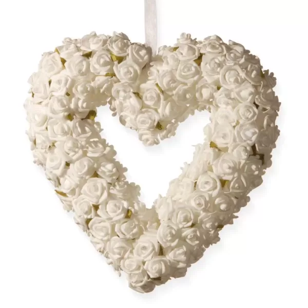 National Tree Company 9.5 in. Cream Rose Heart