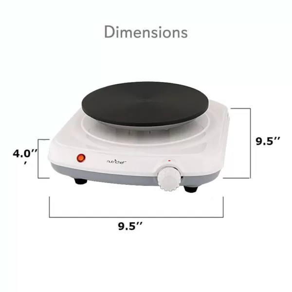 NutriChef White Electric Countertop Burner - Buffet Hot Plate Burner with Adjustable Temperature