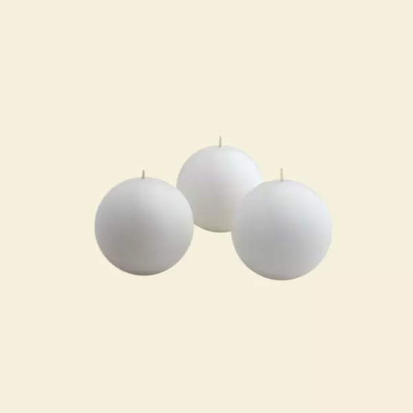 Zest Candle 3 in. White Citronella Ball Candles (6-Box)