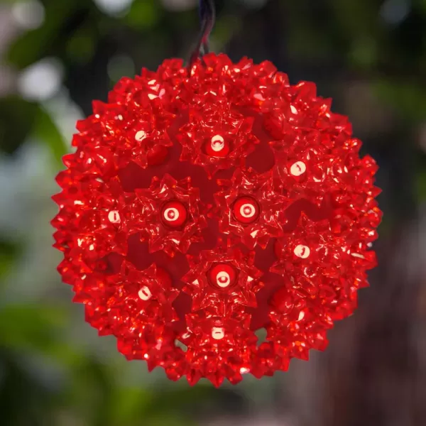 Wintergreen Lighting 6 in. 70-Light LED Red Decorative Starlight Sphere