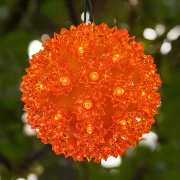 Wintergreen Lighting 6 in. 70-Light LED Orange Decorative Starlight Sphere