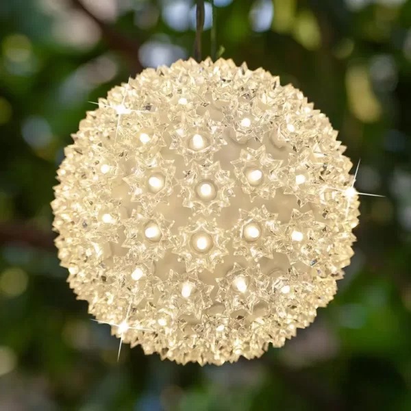 Wintergreen Lighting 7.5 in. 120-Light LED Warm White Twinkle Starlight Sphere