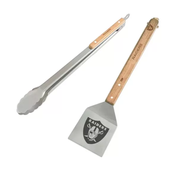 sportsvault Oakland Raiders 2-Piece BBQ Utensil Set