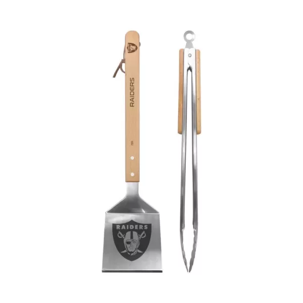 sportsvault Oakland Raiders 2-Piece BBQ Utensil Set