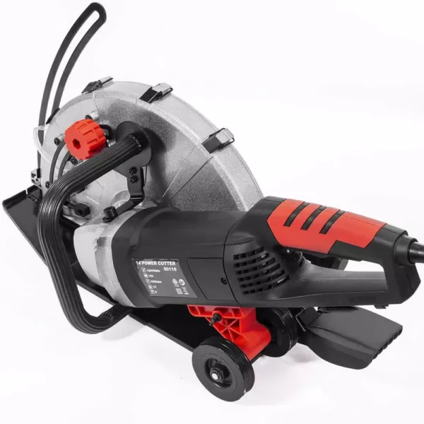 XtremepowerUS 14 in. 15 Amp Corded Industrial Cutter Wet/Dry Circular Saw with Guide Roller and Depth Adjustment