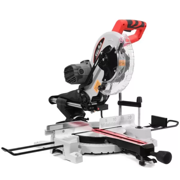 XtremepowerUS 15 Amp 10 in. Compact Sliding Single Bevel Laser Compound Corded Miter Saw