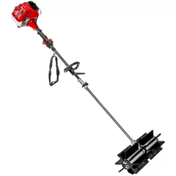 XtremepowerUS 43 cc 24 in. Portable Gas Power Brush Snow Sweeper