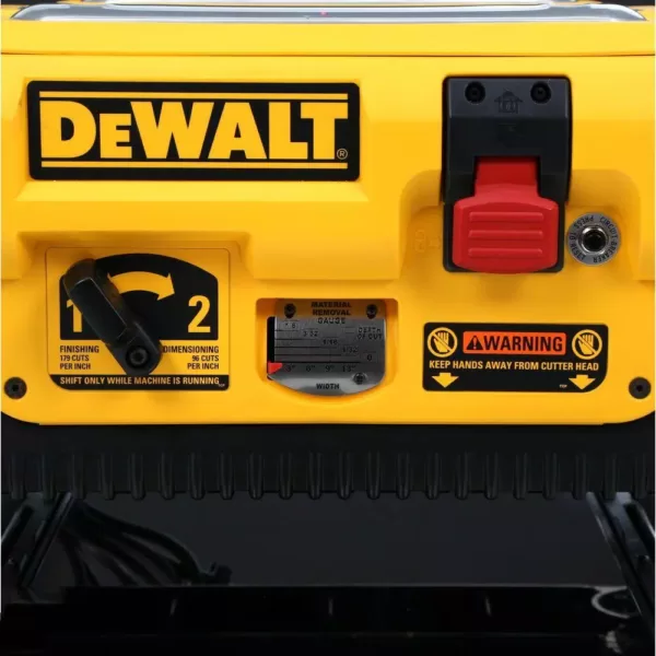 DEWALT 15 Amp Corded 13 in. Heavy-Duty 2-Speed Thickness Planer with (3) Knives, In Feed Table and Out Feed Table