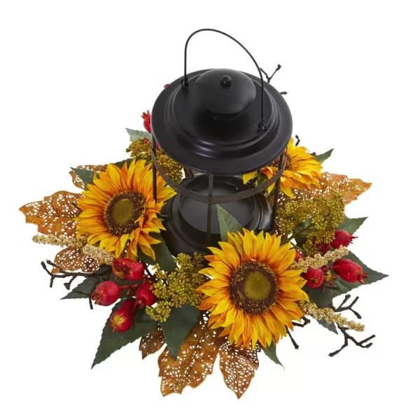 Nearly Natural Sunflower Berry Artificial Arrangement Candelabrum