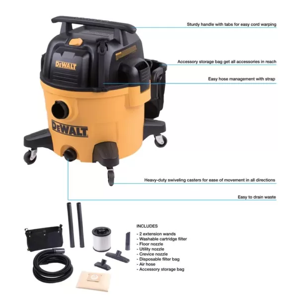 DEWALT 9 Gal. 5 Peak HP Wet/Dry Vacuum