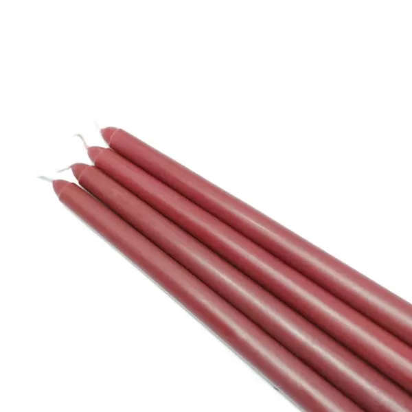 Zest Candle 12 in. Burgundy Taper Candles (12-Set)